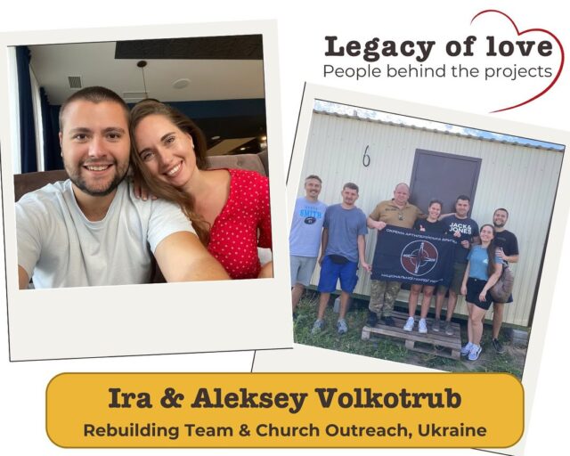 Legacy of Love Week 4❤️: Meet Ira and Oleksiy (Losha/Alexey ☺️)
Ah!! These two! I’m so excited to introduce you to the ones I call “Sergey’s Team,” who lead the rebuilding work (Tiny Home Installations/Church building work) and humanitarian aid efforts we are associated with. They have remained in Ukraine to lead this work and live in the house we lived in. When we go back to Ukraine, it’s so nice to go back “home” and be with this team. Ira is Sergey’s right-hand administrator, and her husband, Losha, carries out many tasks, always with a huge, warm smile… 😊
Here’s a closer look at what they do…
Oleksiy and Ira Volkotrub
Oleksiy
Homes of Hope
	•	Installation of houses (leveling, cleaning the territory).
	•	Purchasing furniture and components for the house. Assembling furniture and installing it in the house.
	•	Communicating with war-affected people, assessing damaged areas, and praying for them. 
	•	Traveling to Kharkiv, Kherson, Mykolaiv, and other regions for house installations.
Humanitarian Aid
	•	Purchasing and assembling food kits.
	•	Distributing food kits to affected families.
	•	Assisting the military by distributing food, blankets, and hygiene items.
	•	Participating in construction work at Moshchun church.
	•	Maintaining the team house. 
Ira
Ministry Administration
	•	Handling documentation (Homes of Hope agreements, acts of transfer of humanitarian aid, team accounting).
	•	Communicating with suppliers.
	•	Interacting with war-affected people, gathering all necessary documentation.
	•	Liaising with foreign sponsors.
	•	Preparing reports.
	•	Translating for the team and foreign guests. BEST TRANSLATOR EVER!!!! ❤️
	•	Purchasing, assembling, and distributing food kits.
	•	Ministering at children’s summer camp and Alfa course in Hostomel church.
Their prayer needs will be posted in Friday’s recap email. Please consider joining their prayer team—see the link in bio or comments to sign up. We love you two, Ira & Losha… and the way you #goloveotherswell ❤️🔥