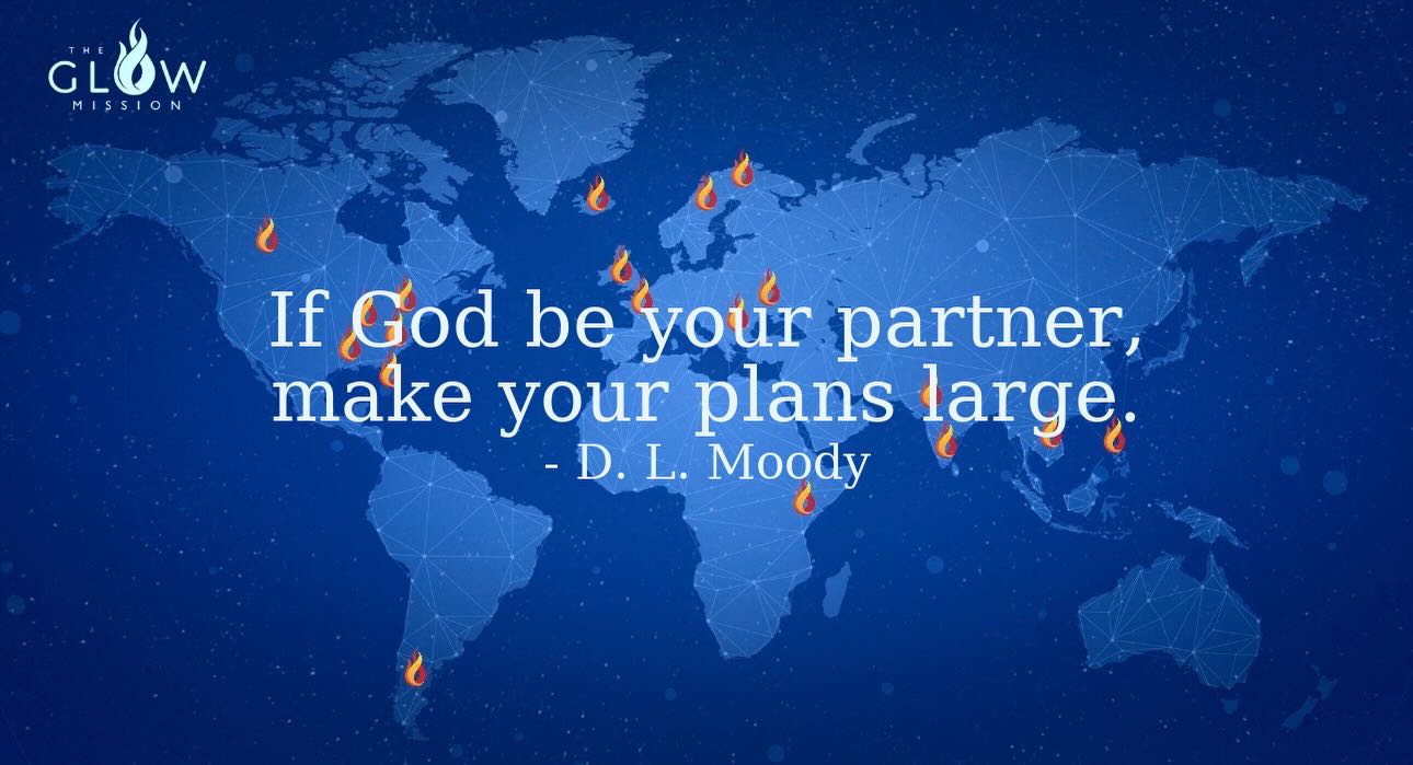 I love this quote. I had it written on construction paper in red magic marker, cut in a cloud shaped thought bubble and taped to my closet wall where I had my "secret place"/work station/desk in our small apartment about 27 years ago. I am still making big plans with my Partner...our Big God. And I want you to join with me/Us in this one.
See link in bio. "Our Thanks & Giving Story..." We have so much to be thankful for. Let's make large plans and share out of the abundance of our blessings...to impact now and eternity. Big Plans + Big Love = Big Change & Big Difference ❤️ Let's do something BIG!@the_glow_mission glowmission.org #goloveotherswell 🔥🌏